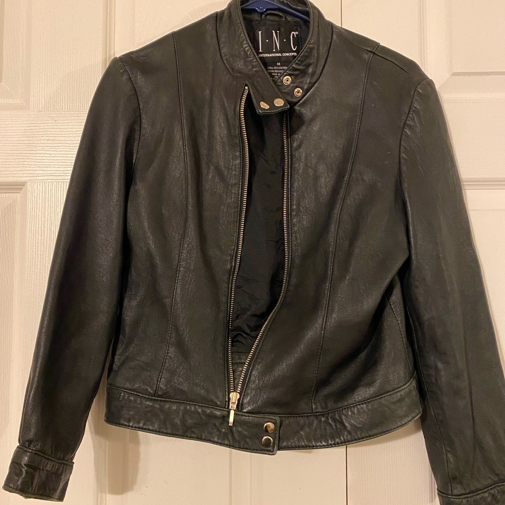 Black leather jacket size M